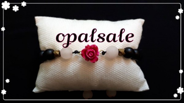 دستبند اونیکس و رزکوارتز زنانه